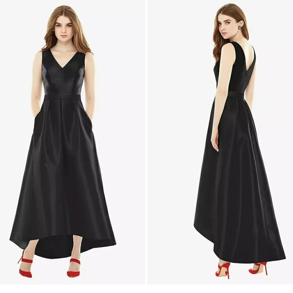 ALFRED SUNG Dresses & Skirts - Size 4 - ALFRED SUNG - Sleeveless Pleated High Low Dress Black NEW $231 msrp